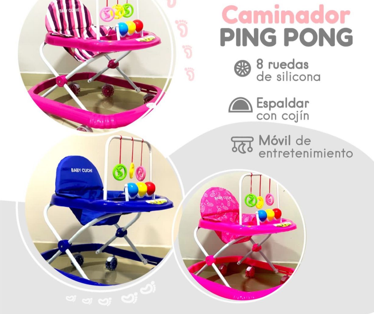 Caminador andadera para bebé llanta de silicona